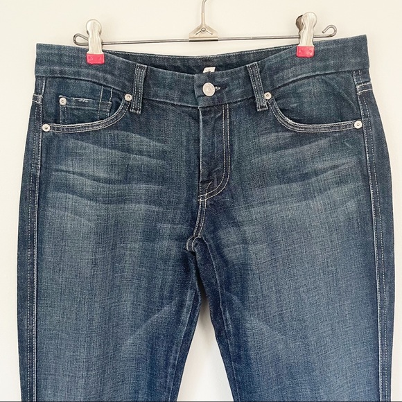 7 For All Mankind "A" Pocket Boot Cut Denim Mid Rise Jeans Size 29 - Picture 2 of 13